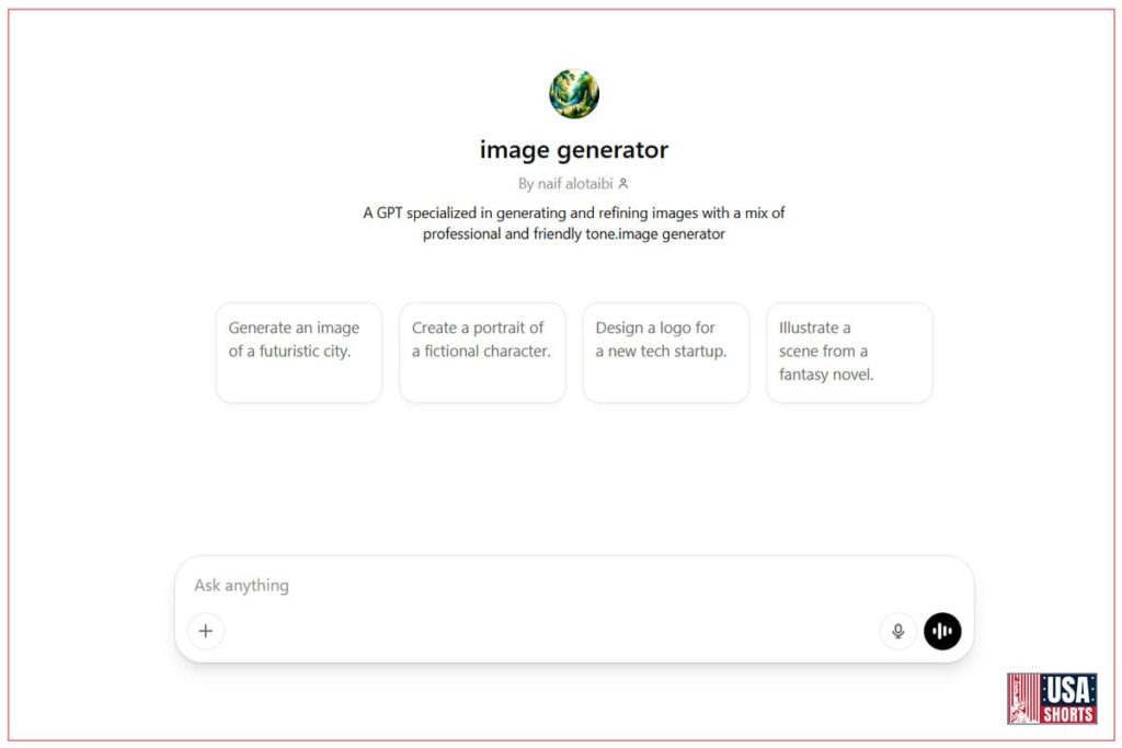 ChatGPT AI image creation free 2025 interface.