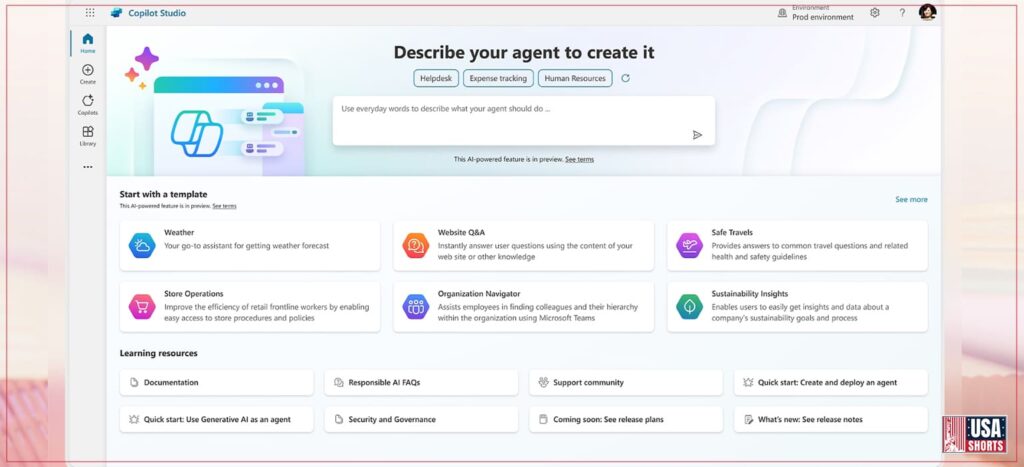 Microsoft Copilot Studio 2025 interface for SEO ranking.